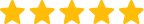 Five gold stars representing an excellent customer rating for dental services.